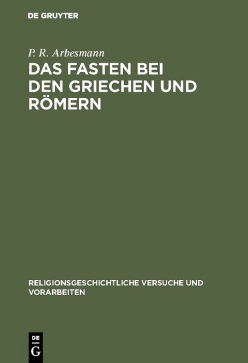 Produktbild: Das Fasten bei den Griechen und R&ouml;mern