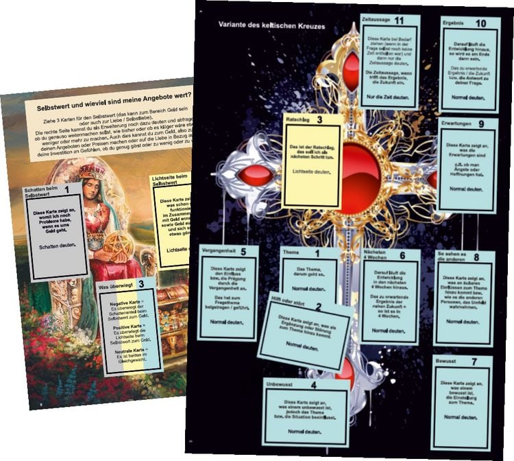 Produktbild: Legeschablonen Lenormand, Tarot als Unterlage beim Kartenlegen 2