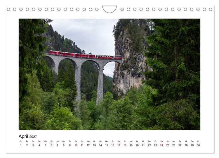 Produktbild: Die Rh&auml;tische Bahn - Ein Kurztrip in die Schweiz (Wandkalender 2027 DIN A4 quer), CALVENDO Monatskalender