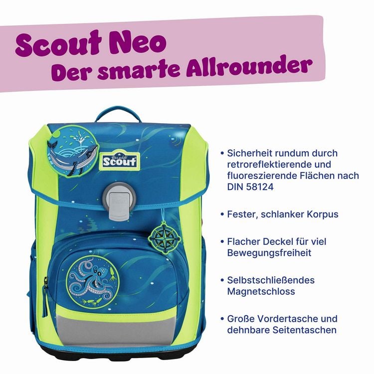 Produktbild: Scout Schulranzen Set Neo, Schulranzen Set, 4tlg, Deep Sea