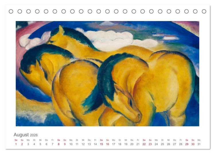 Produktbild: Franz Marc 2026 (Tischkalender 2026 DIN A5 quer), CALVENDO Monatskalender