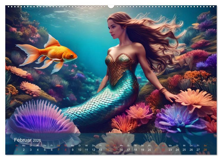 Produktbild: Meerjungfrauen in mystischen Unterwasserwelten (Wandkalender 2026 DIN A2 quer), CALVENDO Monatskalender