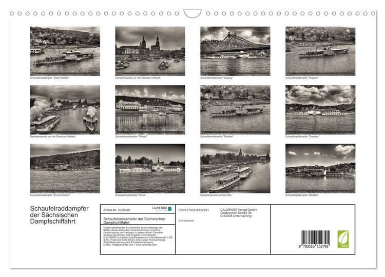 Produktbild: Schaufelraddampfer der S&auml;chsischen Dampfschiffahrt (Wandkalender 2026 DIN A3 quer), CALVENDO Monatskalender