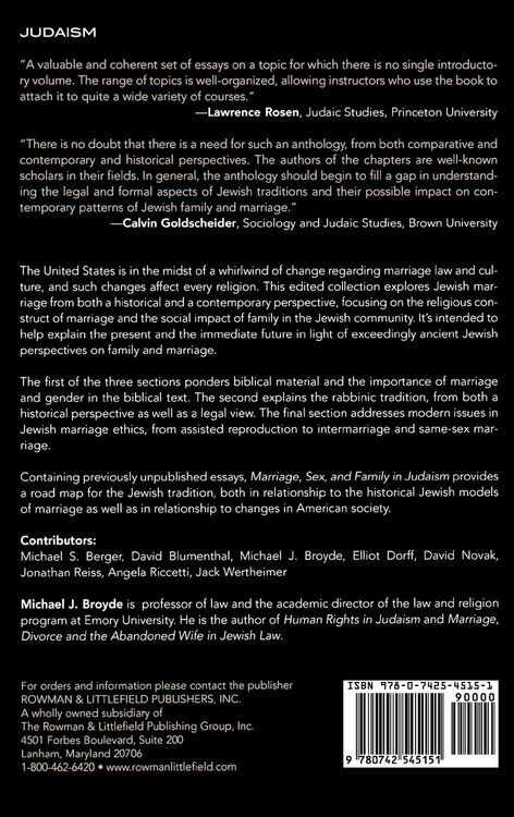 Produktbild: Marriage, Sex and Family in Judaism