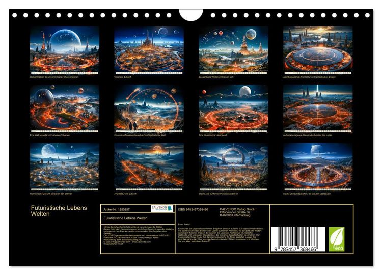 Produktbild: Futuristische Lebens Welten (Wandkalender 2026 DIN A4 quer), CALVENDO Monatskalender