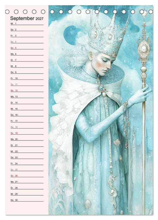 Produktbild: Tarot Wunderwelten. Surrealistische und magische Tarot-Kunst (Tischkalender 2027 DIN A5 hoch), CALVENDO Monatskalender