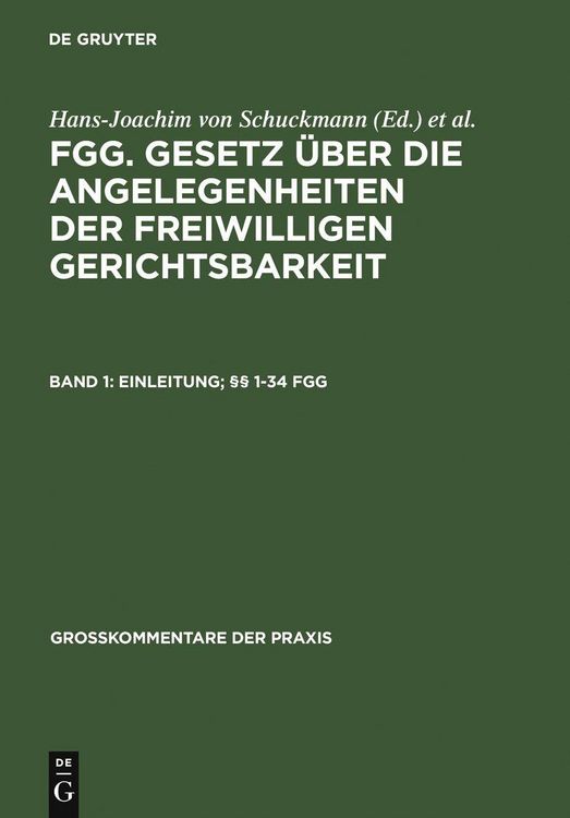 Produktbild: Einleitung; &sect;&sect; 1-34 FGG