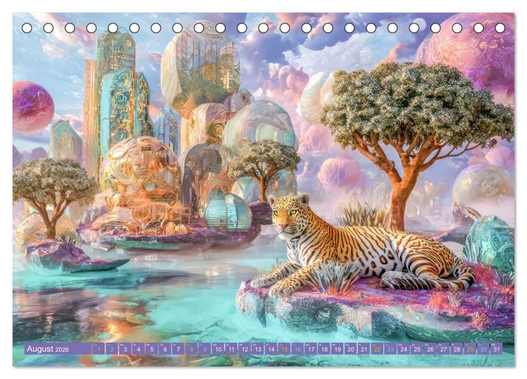 Produktbild: Surreale wunderliche Landschaften - Kreativwerke (Tischkalender 2026 DIN A5 quer), CALVENDO Monatskalender