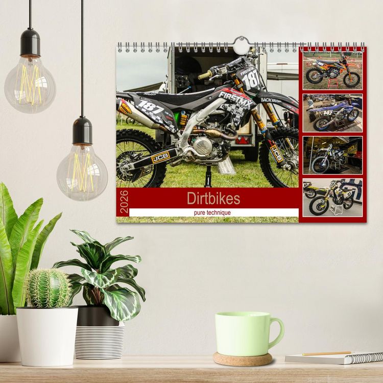 Produktbild: Dirtbikes - pure technique (Wandkalender 2026 DIN A4 quer), CALVENDO Monatskalender
