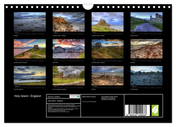 Produktbild: Holy Island - England (Wandkalender 2026 DIN A4 quer), CALVENDO Monatskalender
