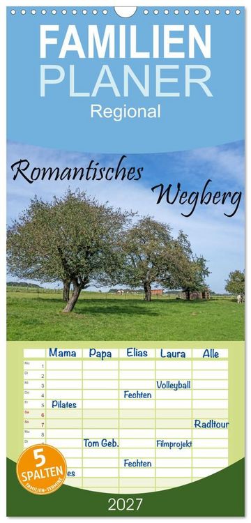 Produktbild: Familienplaner 2027 - Romantisches Wegberg mit 5 Spalten (Wandkalender, 21 x 45 cm) CALVENDO