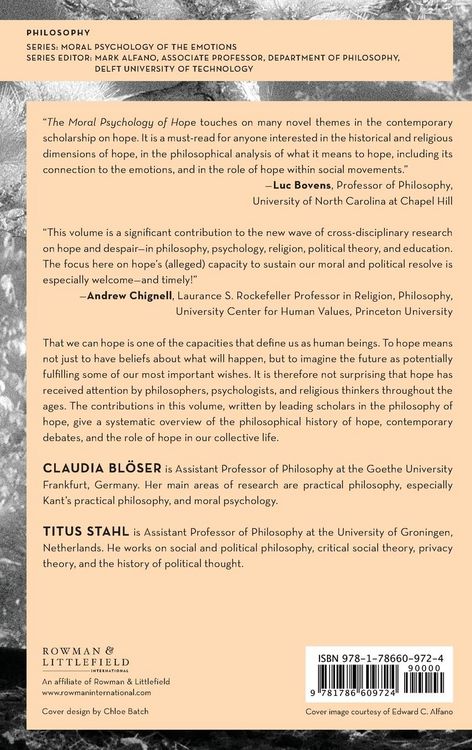 Produktbild: Moral Psychology of Hope