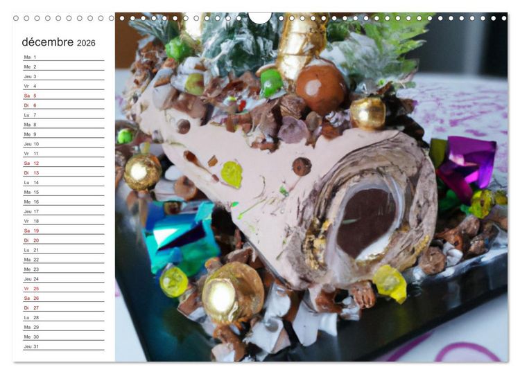 Produktbild: Gourmandises glac&eacute;es (Calendrier mural 2026 DIN A3 vertical), CALVENDO calendrier mensuel