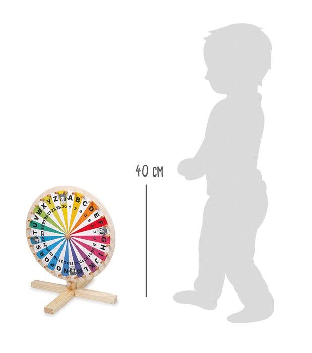Produktbild: small foot 6251 - Gl&uuml;cksrad f&uuml;r Lotteriespiele, Wortspiele-Zubeh&ouml;r, Holz, H&ouml;he: 40 cm