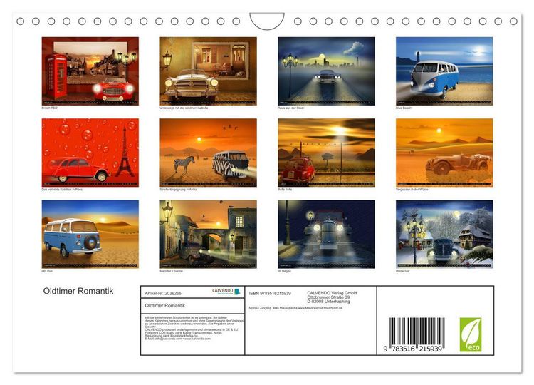Produktbild: Oldtimer Romantik (Wandkalender 2026 DIN A4 quer), CALVENDO Monatskalender