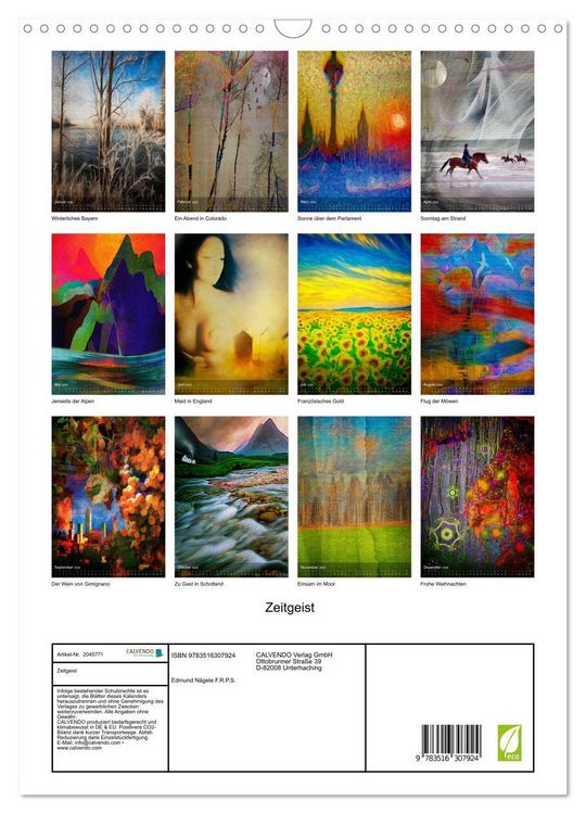 Produktbild: Zeitgeist (Wandkalender 2026 DIN A3 hoch), CALVENDO Monatskalender