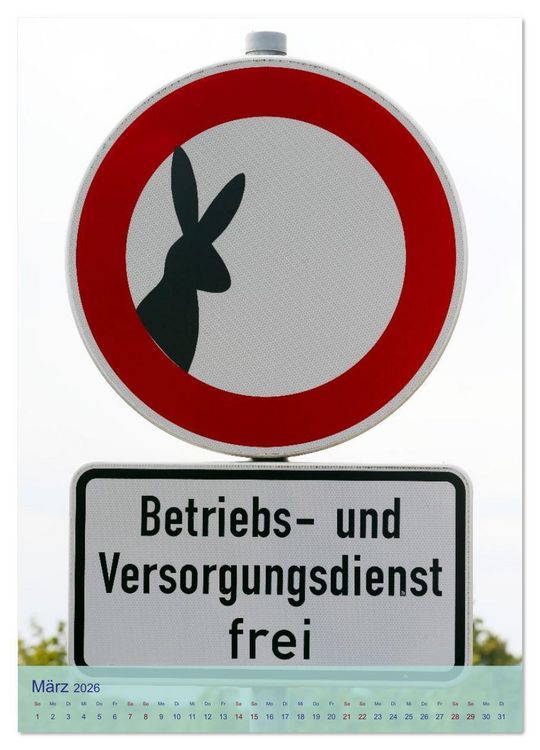 Produktbild: LUSTIGE VERKEHRSSCHILDER (Wandkalender 2026 DIN A3 hoch), CALVENDO Monatskalender