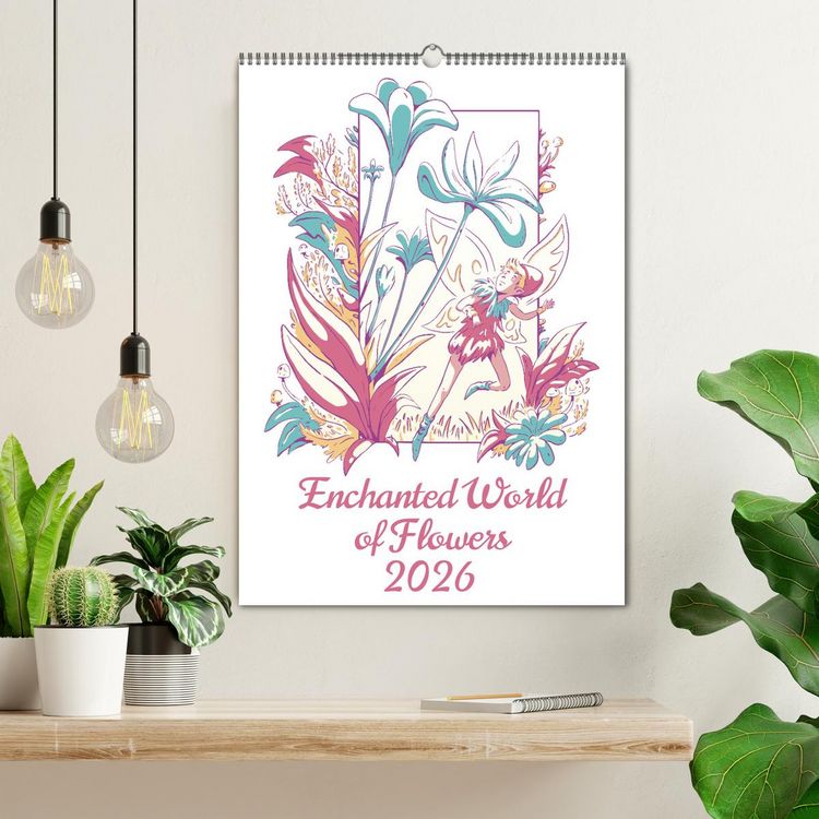 Produktbild: Enchanted World of Flowers (Wall Calendar 2026 DIN A2 portrait), CALVENDO 12 Month Wall Calendar
