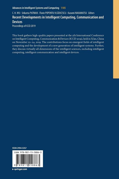 Produktbild: Recent Developments in Intelligent Computing, Communication and Devices