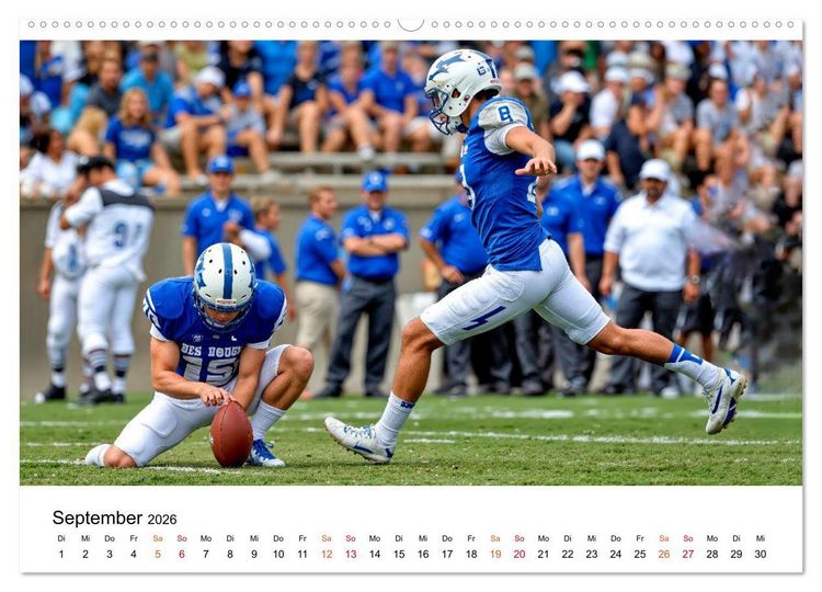 Produktbild: American Football - Touchdown durchs Jahr (hochwertiger Premium Wandkalender 2026 DIN A2 quer), Kunstdruck in Hochglanz