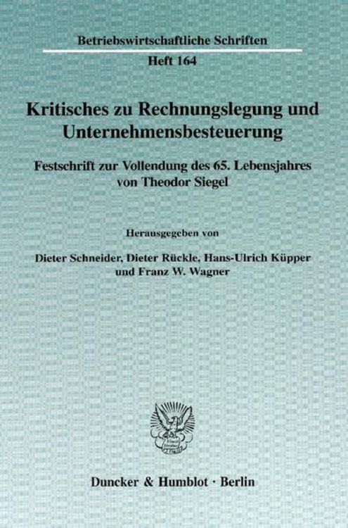 Produktbild: Kritisches zu Rechnungslegung und Unternehmensbesteuerung.