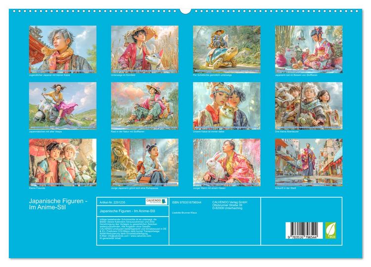 Produktbild: Japanische Figuren - Im Anime-Stil (hochwertiger Premium Wandkalender 2027 DIN A2 quer), Kunstdruck in Hochglanz