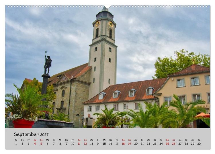 Produktbild: Lindau am Bodensee - Zwischen Himmel und See (hochwertiger Premium Wandkalender 2027 DIN A2 quer), Kunstdruck in Hochglanz
