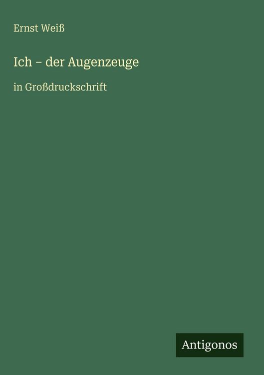 Produktbild: Ich - der Augenzeuge