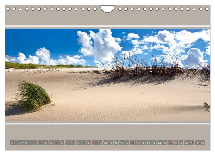 Produktbild: Strandblicke Borkum und Norderney (Wandkalender 2026 DIN A4 quer), CALVENDO Monatskalender