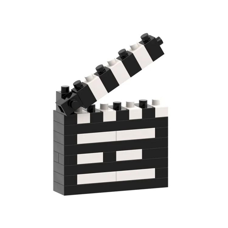 Produktbild: BRIXIES 220051 - Postkarte Filmklappe, 3D Konstruktionsbausatz aus Ministeinen, 39 Teile