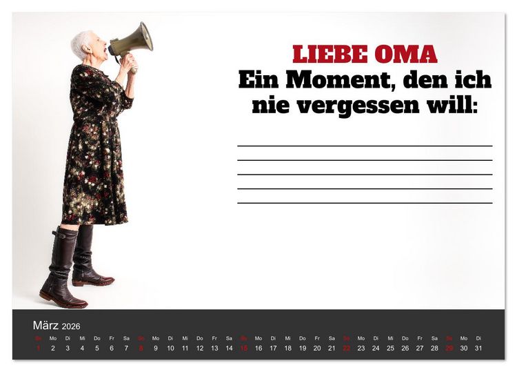 Produktbild: Kalender f&uuml;r Oma - Was ich dir sagen will (Tischkalender 2026 DIN A5 quer), CALVENDO Monatskalender