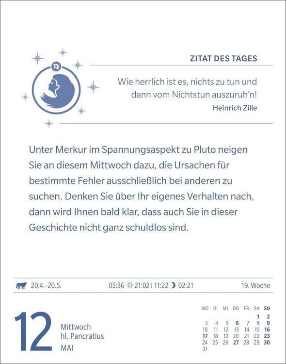 Produktbild: Jungfrau Sternzeichenkalender 2027 - Tagesabrei&szlig;kalender - Ihr Horoskop f&uuml;r jeden Tag