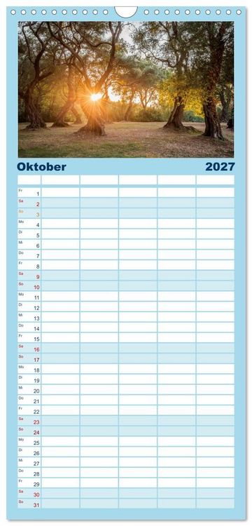 Produktbild: Familienplaner 2027 - Korfu - Gr&uuml;ne Insel im Ionischen Meer mit 5 Spalten (Wandkalender, 21 x 45 cm) CALVENDO