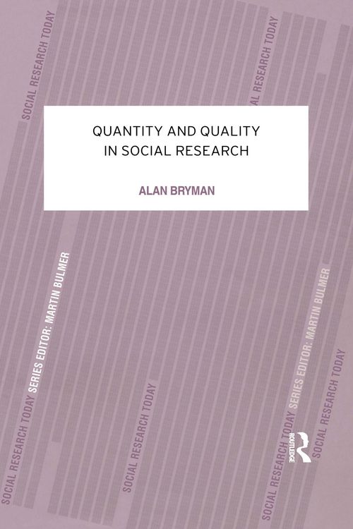 Produktbild: Quantity and Quality in Social Research
