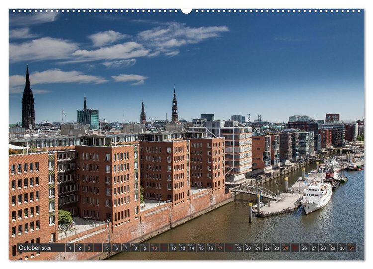 Produktbild: Hamburg.Discover northern Germany&rsquo;s cosmopolitan city (High Quality Premium Wall Calendar 2026 DIN A2 landscape),CALVENDO 12 Month Wall Calendar