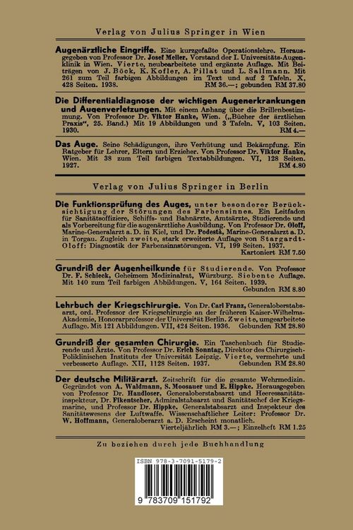 Produktbild: Kurze Kriegsaugenheilkunde