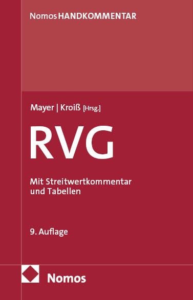 Bild vom Artikel Rechtsanwaltsvergütungsgesetz: RVG vom Autor Hans-Jochem Mayer