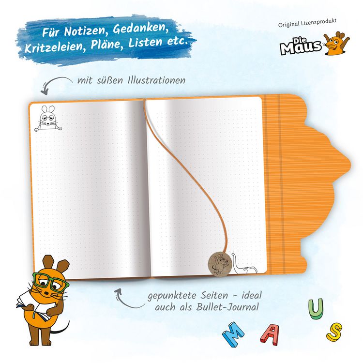 Produktbild: Tr&ouml;tsch Die Maus Notizbuch mit Klappe Maus