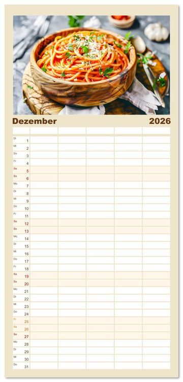Produktbild: Familienplaner 2026 - Alles Tomate oder was?! - Herzhafte Speisen rund um die Tomate mit 5 Spalten (Wandkalender, 21 x 45 cm) CALVENDO