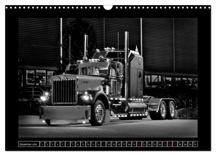 Produktbild: Kenworth W900A EXTHD - in schwarzwei&szlig; (Wandkalender 2026 DIN A3 quer), CALVENDO Monatskalender
