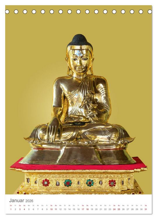 Produktbild: Buddha tr&auml;gt Gold (Tischkalender 2026 DIN A5 hoch), CALVENDO Monatskalender