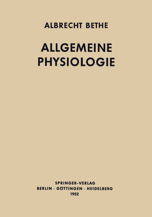 Produktbild: Allgemeine Physiologie