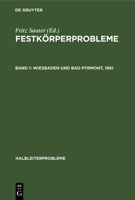 Produktbild: Wiesbaden und Bad Pyrmont, 1961