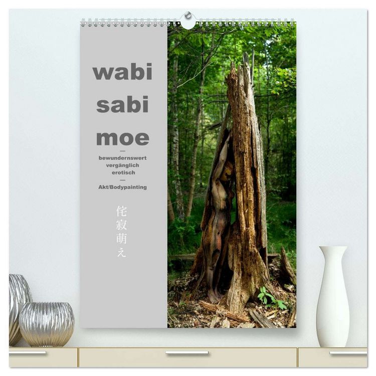 Produktbild: wabi sabi moe &mdash; bewundernswert verg&auml;nglich erotisch &mdash; Akt/Bodypainting (hochwertiger Premium Wandkalender 2026 DIN A2 hoch), Kunstdruck in Hochglanz