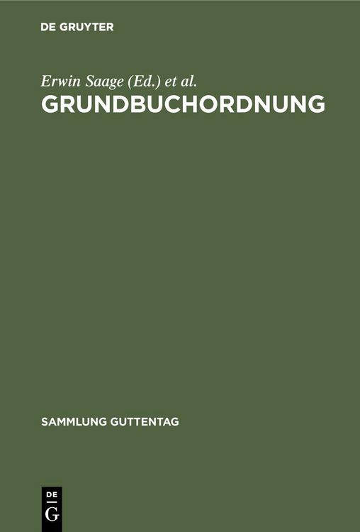 Produktbild: Grundbuchordnung