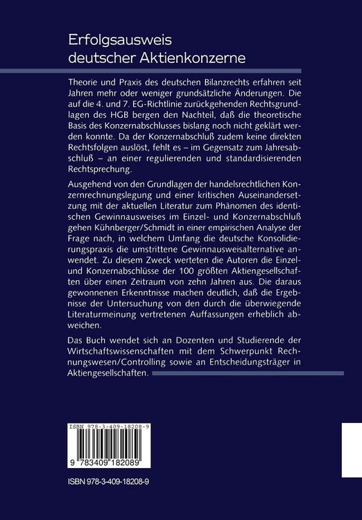 Produktbild: Erfolgsausweis deutscher Aktienkonzerne