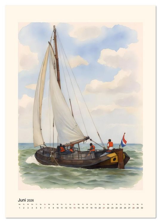 Produktbild: Unter Segeln &uuml;ber's Ijsselmeer (Wandkalender 2026 DIN A3 hoch), CALVENDO Monatskalender