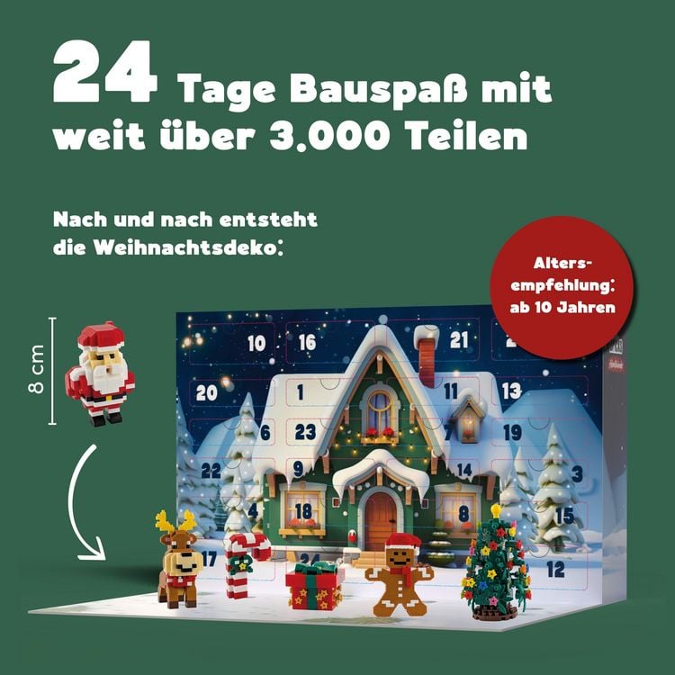 Produktbild: TOPP Bricks Adventskalender &ndash; 24 weihnachtliche Sets aus Mini-Klemmbausteinen