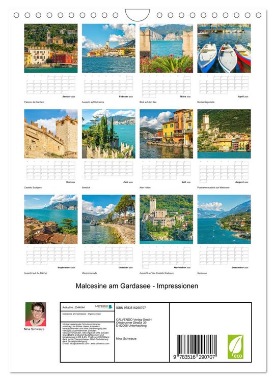 Produktbild: Malcesine am Gardasee - Impressionen (Wandkalender 2026 DIN A4 hoch), CALVENDO Monatskalender