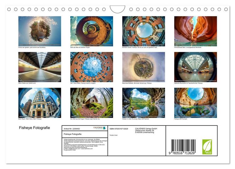 Produktbild: Fisheye Fotografie (Wandkalender 2026 DIN A4 quer), CALVENDO Monatskalender
